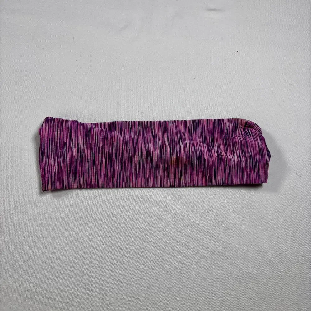 Purple Space Dye Athletic Headband Elastic Workout Yoga Sweatband Hair Wrap